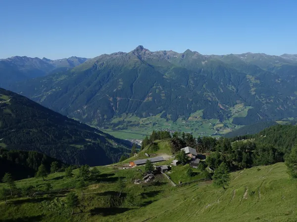 vom Falkenstein Aufstieg Richtung Bunzkögele kurz nach Alm Blick Richtung SW Bildmitte der Zunig