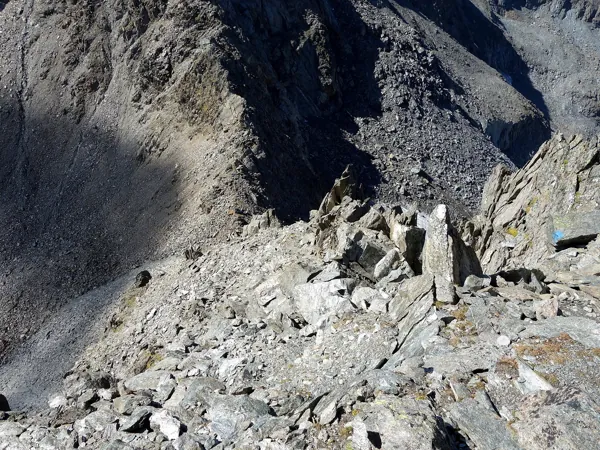 von Lienzer Hütte Aufstieg zum Debantgrat über den Südwestgrat Blick zurück
