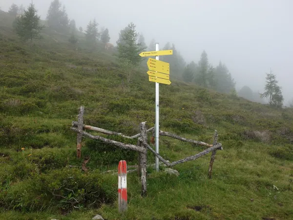 Aufstieg Richtung Hirschbichl bei Weggabelung