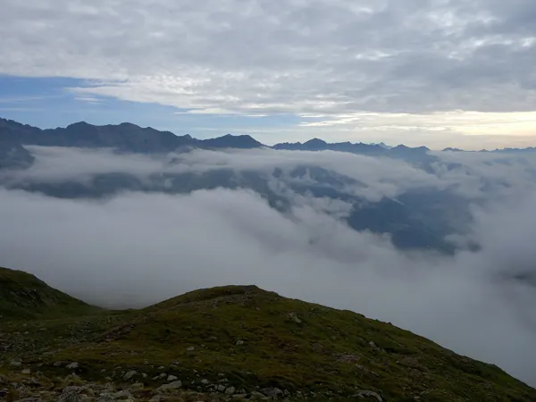 vom Hirschbichl Aufstieg zum Deferegger Pfannhorn Blick Richtung NW