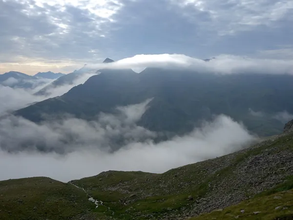 vom Hirschbichl Aufstieg zum Deferegger Pfannhorn Blick Richtung SO