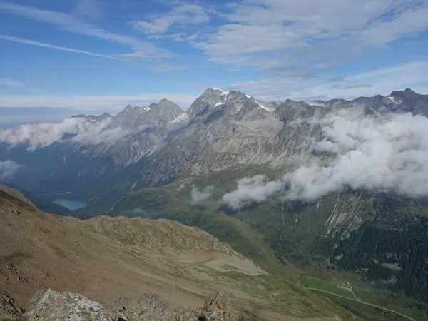 Blick vom Gipfel Deferegger Pfannhorn Richtung NW Bildmitte der Hochgall