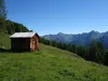 bei Unterstandshütte Blick auf den Regenstein in der Bildmitte