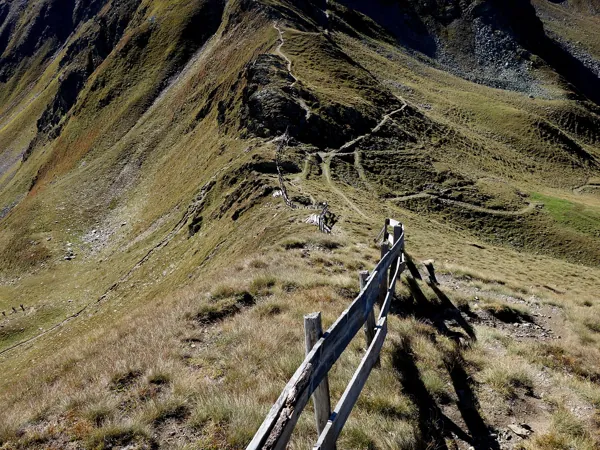 Aufstieg Richtung Gaishörndl Schlussanstieg Blick zurück auf das Pfanntörl