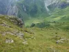 Tiefblick vom Gipfel Gatterspitze Richtung Obstanser Boden