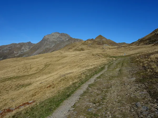 vom Steinermandl Aufstieg zum Goiselemandl Mitte rechts links hinten die Schleinitz