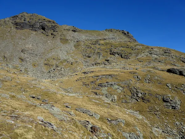vom Goiselemandl Aufstieg zum östlichen Sattelkopf Mitte rechts