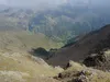 Blick vom Gumriaulkreuz Richtung Gölbnerblickhütte in der Tiefe