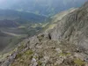 Blick vom Gumriaulkreuz Richtung Tilliachalm in der Tiefe