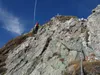 Felswand hoch zum Gipfel Hintereggkogel