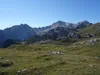 von der Hochalmhütte Aufstieg zum Maurerkopf Blick Richtung Süden Mitte rechts der Monte Sella