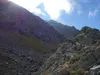 Aufstieg zum Gipfel Hochspitz hinten in der Bildmitte