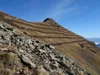 von der Lackneralm Richtung Gipfel Hohe Nase hinten im Bild
