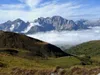 von Hochgränten Richtung Hollbrucker Spitze am Hochgräntenjoch Blick Richtung Sextner Dolomiten