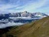Blick von der Hollbrucker Spitze Richtung WSW hinten die Sextner Dolomiten