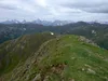 Blick vom Gipfel Kreuzspitze Richtung Süden hinten die Sextner Dolomiten