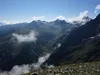 Blick vom Gipfel Langschneid Richtung SO hinten Mitte das Goße Degenhorn