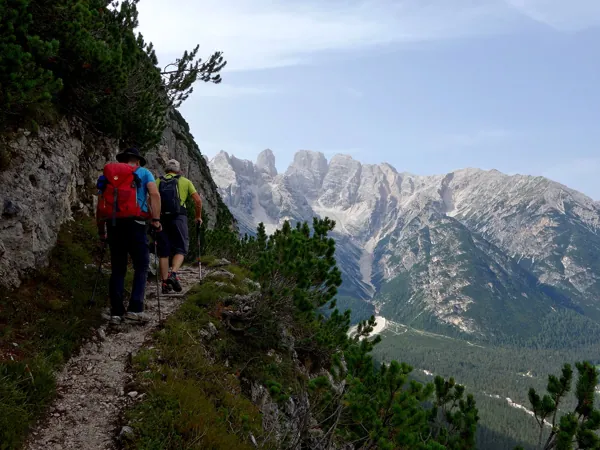 Aufstieg zum Gipfel Monte Piano ueber Pionierweg