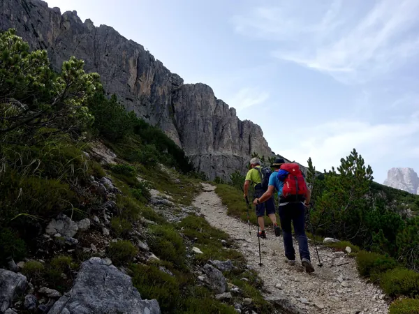 Aufstieg zum Gipfel Monte Piano ueber Pionierweg