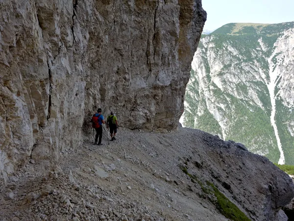 Aufstieg zum Gipfel Monte Piano ueber Pionierweg