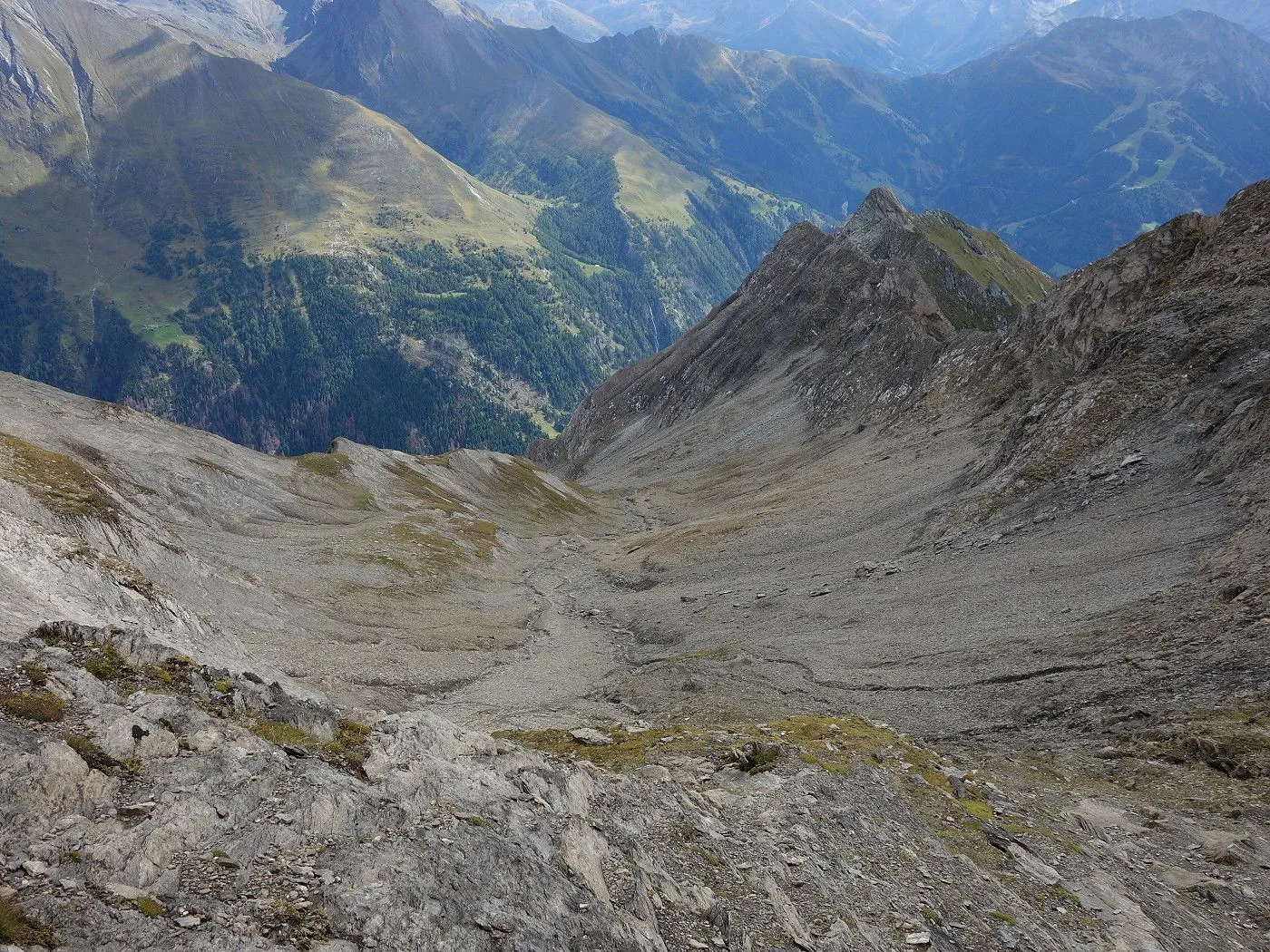 Ochsenbugleitn -Blick zurück auf Aufstiegsroute