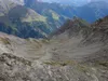 von Nürnitzalm Aufstieg zum Ochsenbug Blick zurück auf den Aufstieg über die Ochsenbugleitn