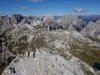 Blick vom Gipfel Paternkofel Richtung NW unten Drei Zinnen Hütte