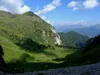 Aufstieg zur Obstanser Seehütte Blick zurück auf den Obstanser Boden links Gatterspitze