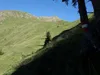 von Oberstalleralm Aufstieg Richtung Wangesscharte hinten der Gschritt