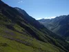 von Oberstalleralm Aufstieg Richtung Wangesscharte hinten die Hochgrabe