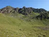 von Kamelisenalm Richtung Gipfel Rotes Kinkele hinten Kaschaswand