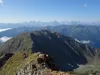 Blick vom Gipfel Rotes Kinkele Richtung Süden vorne Grumaürberg hinten Sextener Dolomiten