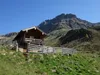 von Thurner Alm Richtung Alkuser Scharte bei Schleinitzhütte hinten die Schleinitz