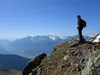 von Alkuser Scharte Richtung Gipfel Rotgabele hinten die Lienzer Dolomiten