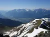 Blick vom Gipfel Rotgabele Richtung Süden unten Lienz hinten die Lienzer Dolomiten