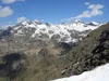 vom Gipfel Rotgabele Abstieg Richtung Kleines Schöberl Blick Richtung NNW rechts die Alkuser Rötspitze