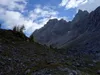 vom Kerschbaumertörl Abstieg Richtung Dolomitenhütte Bildmitte hinten der Seekofel