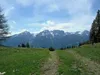 Abfahrt vom Gipfel Stronachkogel Richtung Zwischenberger Lacke hinten Lienzer Dolomiten