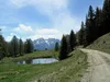 Abfahrt vom Gipfel Stronachkogel Richtung Zwischenberger Lacke hinten Lienzer Dolomiten