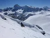 von Gamsscharte Richtung Gipfel Großer Roßkopf hinten Hohe Gaisl