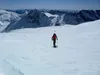 von Scharte Richtung Hocharn Blick zurück hinten Mitte li Hoher Sonnblick