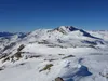 Blick vom Gipfel Hochrast Richtung Westen hinten Mitte rechts das Toblacher Pfannhorn