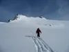 Abfahrt über Kleinfleißkees Blick zurück Mitte Hoher Sonnblick