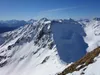 Blick vom Gipfel Innerrodelgungge Richtung SW vorne Bildmitte der Hinterbergkofel