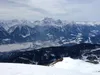Blick vom Gipfel Jauken Richtung SW hinten die Karnischen Alpen unten Kötschach Mauthen