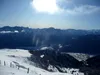 Blick vom Gipfel Goisele Richtung Sueden hinten Lienzer Dolomiten