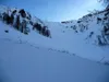 nach erstem Hang Blick auf Steilstufe